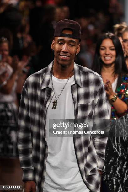 The designers parade during the finale of Project Runway at Gallery 1, Skylight Clarkson Sq on September 8, 2017 in New York City.