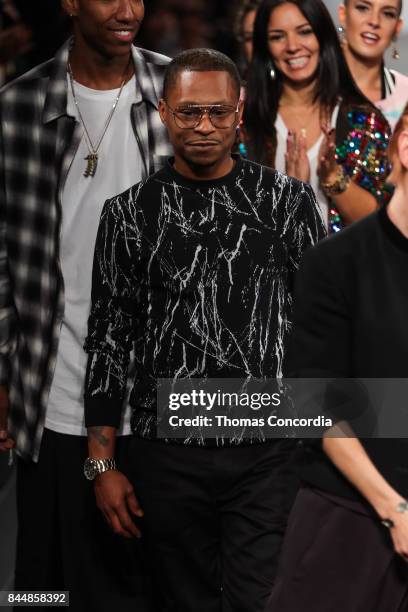 The designers parade during the finale of Project Runway at Gallery 1, Skylight Clarkson Sq on September 8, 2017 in New York City.