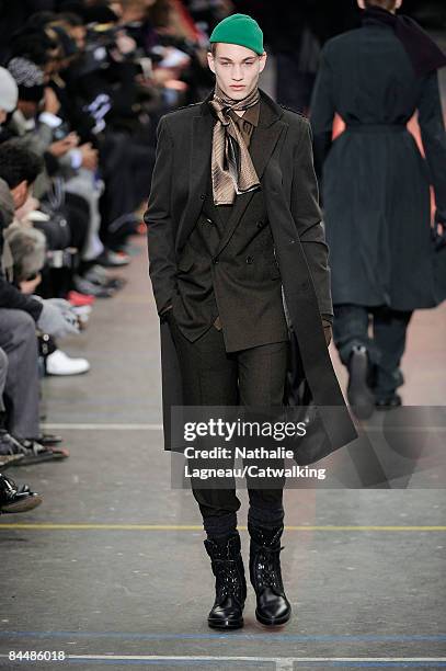 Model walks the runway at the Lavin fashion show during Paris Fashion Week Menswear Autumn/Winter 2009 on January 24, 2009 in Paris, France