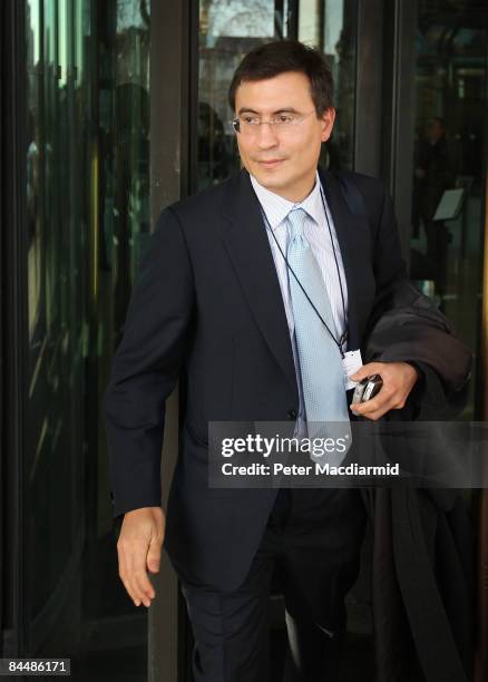 Christopher Hohn of The Children's Investment Fund leaves Portcullis House on January 27, 2009 in London. Senior hedge fund managers appeared before...