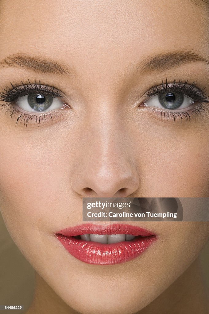 Beauty portrait of woman with false eyelashes