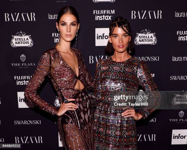 Laura Love and Crystal Renn attend the 2017 Harper ICONS party at The Plaza Hotel on September 8, 2017 in New York City.