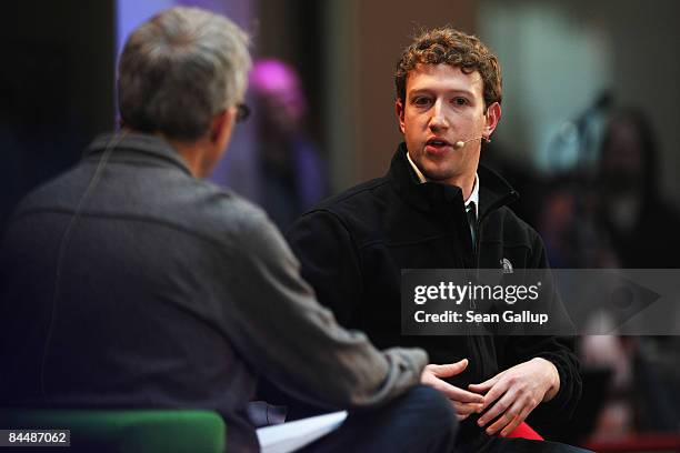 Mark Zuckerberg, CEO of Facebook, attends the Digital Life Design conference on January 27, 2009 in Munich, Germany. DLD brings together global...