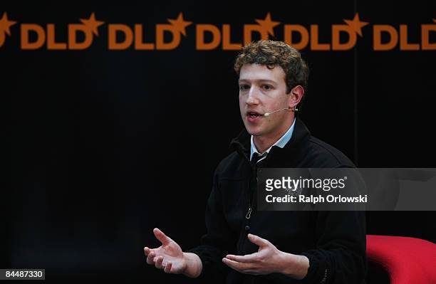 Mark Zuckerberg, CEO of Facebook, attends the Digital Life Design conference on January 27, 2009 in Munich, Germany. DLD brings together global...