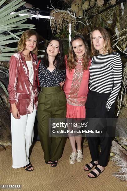 Nadine Pougnet, Lei Lei Clavey, Emily Wasik and Sarah Owen attend the Nicole Miller Spring 2018 Presentation at Gramercy Terrace at The Gramercy Park...
