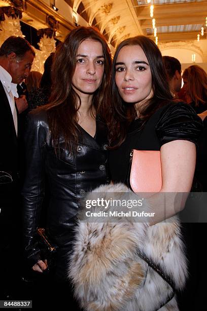 Joana Preiss and Elodie Bouchez attends Chanel fashion show during Paris Fashion Week Haute Couture Spring/Summer 2009 on January 27, 2009 in Paris,...