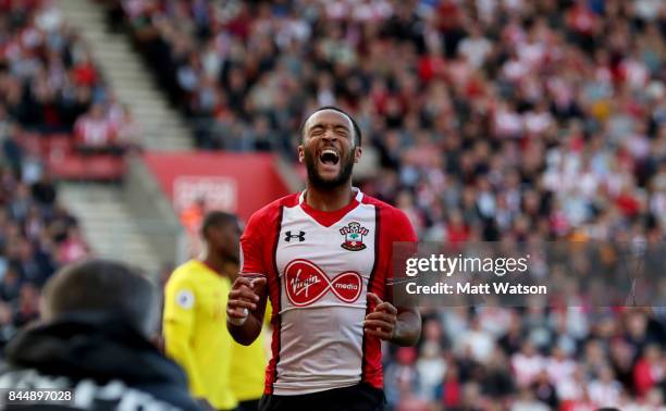 Nathan Redmond of Southampton shows his frustration during the Premier League match between Southampton and Watford at St Mary's Stadium on September...