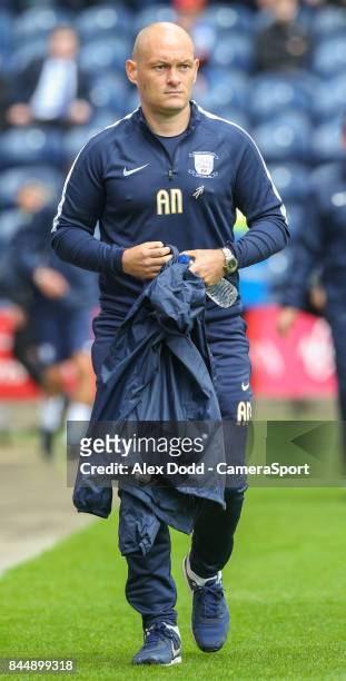 Preston North End manager Alex Neil during the Sky Bet Championship match between Preston North End and Barnsley at Deepdale on September 9, 2017 in...
