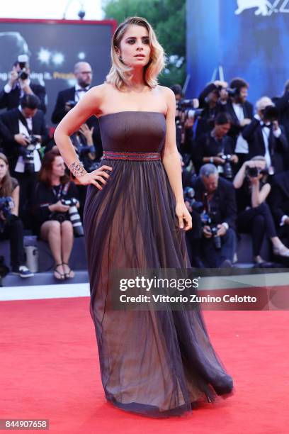 Greta Scarano arrives at the Award Ceremony of the 74th Venice Film Festival at Sala Grande on September 9, 2017 in Venice, Italy.