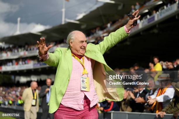 Test Match Special commentator Henry Blofeld is waved off by MCC members after day three of the 3rd Investec Test match between England and the West...