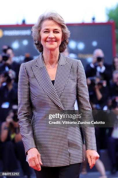 Charlotte Rampling arrives at the Award Ceremony during the 74th Venice Film Festival at Sala Grande on September 9, 2017 in Venice, Italy.