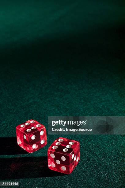 two dice - red dice stock pictures, royalty-free photos & images