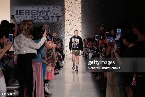 Designer Jeremy Scott walks the runway during the Jeremy Scott - Runway - September 2017 - New York Fashion Week: The Shows on September 8, 2017 in...