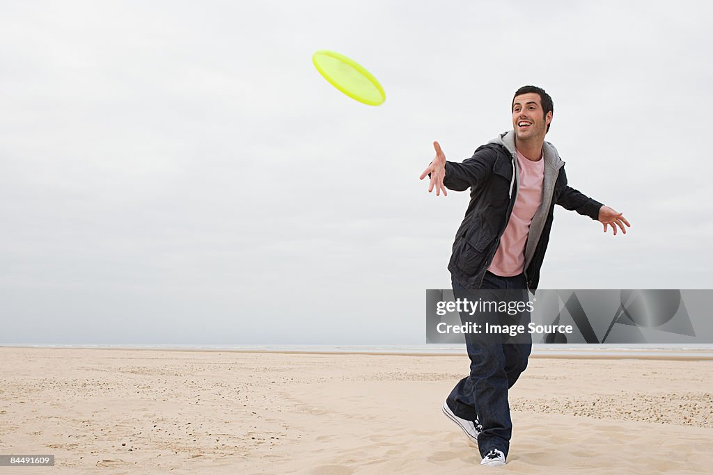 Man throwing a flying disc