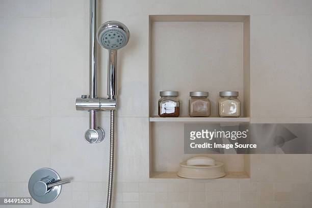 shower - bathroom arrangement stock pictures, royalty-free photos & images