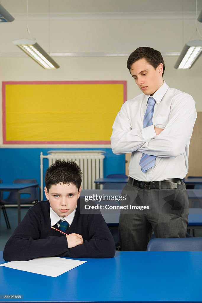 Teacher annoyed at pupil