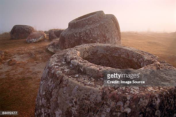 plain of jars laos - plain of jars stock pictures, royalty-free photos & images