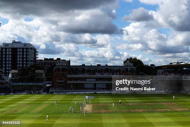 General view inside the stadium during England v West Indies - 3rd Investec Test: Day Three at Lord's Cricket Ground on September 9, 2017 in London,...