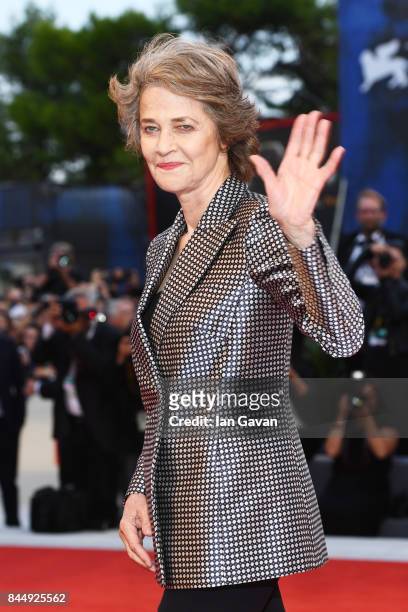 Charlotte Rampling arrives at the Award Ceremony during the 74th Venice Film Festival at Sala Grande on September 9, 2017 in Venice, Italy.