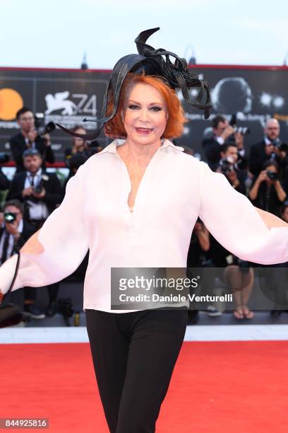Marina Ripa di Meana arrives at the Award Ceremony of the 74th Venice Film Festival at Sala Grande on September 9, 2017 in Venice, Italy.