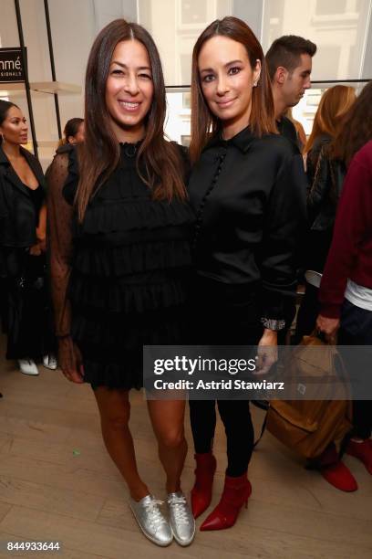 Designer Rebecca Minkoff and Blogger Catt Sadler pose backstage for TRESemme at Rebecca Minkoff NYFW during New York Fashion Week on September 9,...