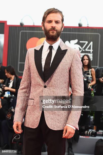 Alessandro Borghi arrives at the Award Ceremony of the 74th Venice Film Festival at Sala Grande on September 9, 2017 in Venice, Italy.