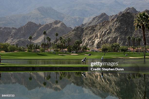 View of the 10th hole on the Palmer Private Course at PGA West duing the second round of the Bob Hope Chrysler Classic on January 22, 2009 in La...