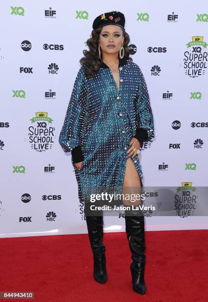 Singer Andra Day attends XQ Super School Live at The Barker Hanger on September 8, 2017 in Santa Monica, California.