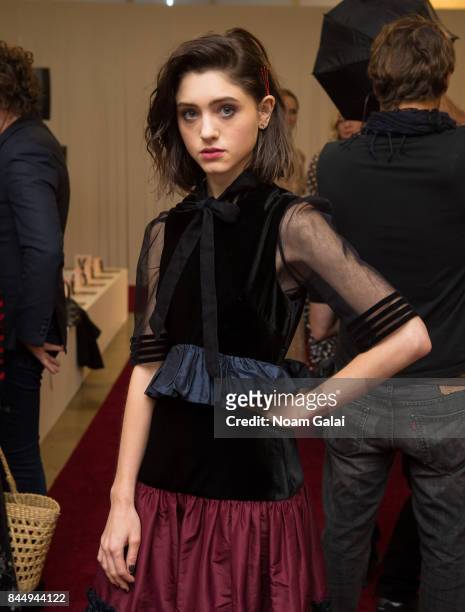 Actress Natalia Dyer attends the Jill Stuart fashion show during New York Fashion Week on September 9, 2017 in New York City.