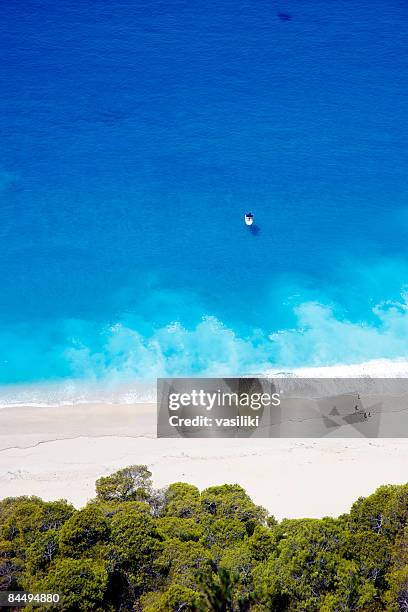 egremni beach, lefkada, greece - egremni stock pictures, royalty-free photos & images