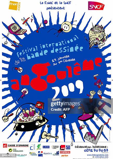 Reproduction made on January 27, 2007 of the poster of the 36th edition of the International Comics Festival of Angouleme, designed by the Angoulême...