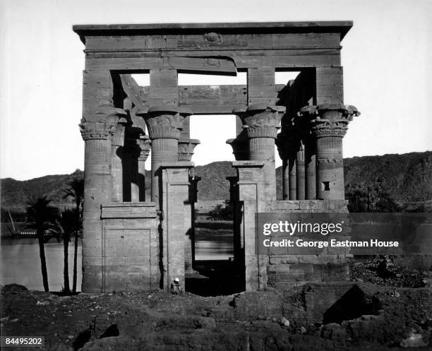 View of Trajan's Kiosk showing the hypostyle details of the temple of Philae, Egypt, 1878. From the album Memories of the Orient, photographs of the...