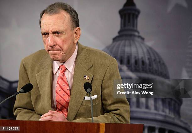 Sen. Arlen Specter listens to questions during a news conference on Capitol Hill January 27, 2009 in Washington, DC. Specter spoke on the nomination...