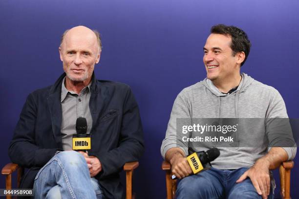 Actor Ed Harris and director Mark Raso of 'Kodachrome' attend The IMDb Studio Hosted By The Visa Infinite Lounge at The 2017 Toronto International...