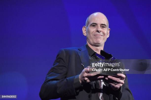 Director Samuel Maoz receives the Silver Lion - Grand Jury Prize for his movie "Foxtrot" during the award ceremony of the 74th Venice Film Festival...