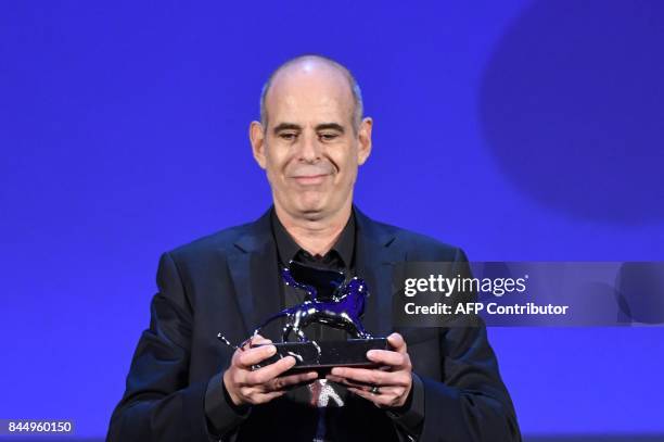 Director Samuel Maoz receives the Silver Lion - Grand Jury Prize for his movie "Foxtrot" during the award ceremony of the 74th Venice Film Festival...