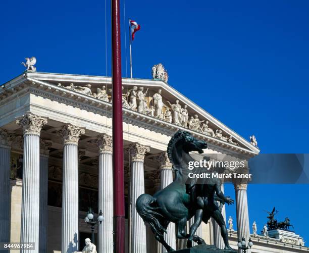 austrian parliament building - taming horse stock pictures, royalty-free photos & images