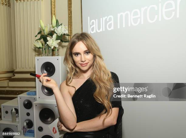 Suki Waterhouse poses with Laura Mercier at Harper's BAZAAR Celebration of "ICONS By Carine Roitfeld" at The Plaza Hotel presented by Infor, Laura...