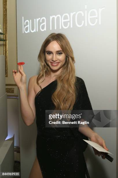 Suki Waterhouse poses with Laura Mercier at Harper's BAZAAR Celebration of "ICONS By Carine Roitfeld" at The Plaza Hotel presented by Infor, Laura...