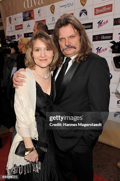 Leslie Mandoki and wife Eva attend the Diva Entertainment Award at the Hotel Bayerischer Hof on January 27, 2009 in Munich, Germany.