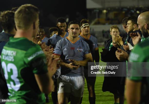 Galway , Ireland - 9 September 2017; Southern Kings captain Michael Willemse leads his team from the field following their defeat during the Guinness...