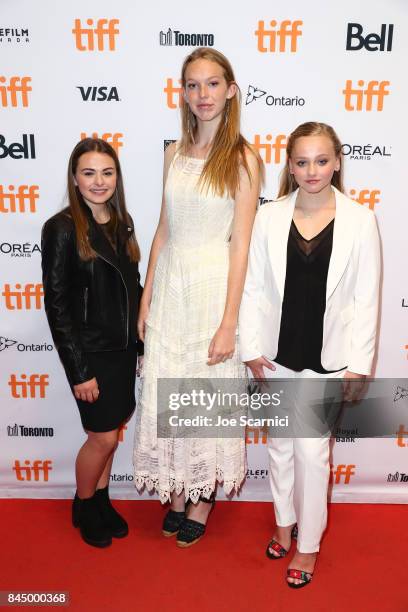 Sydney Wade, Rory Jackson and Madison Wolfe attend the "I Kill Giants" premiere during the 2017 Toronto International Film Festival at TIFF Bell...