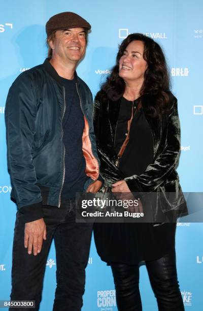 Campino and photographer Gabo attend the opening of the exhibition 'Gabo: Fame' at Humbold-Box on September 9, 2017 in Berlin, Germany.