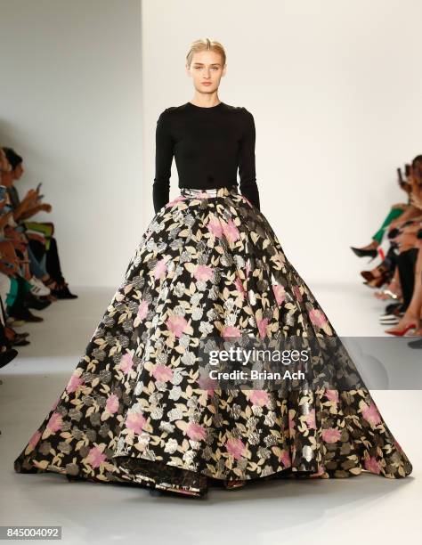 Model walks the runway at the Christian Siriano fashion show during New York Fashion Week: The Shows at Pier 59 on September 9, 2017 in New York City.