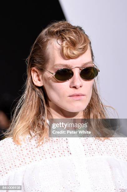 Model walks the runway at the Self-Portrait Spring Summer 2018 Front Row during New York Fashion Week on September 9, 2017 in New York City.