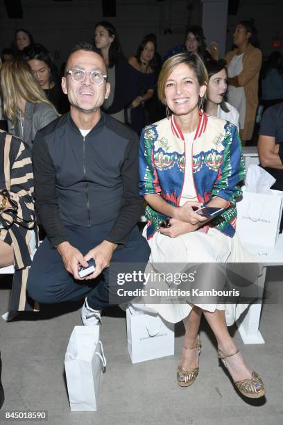 Council of Fashion Designers of America CEO Steven Kolb and Glamour Magazine Editor in Chief Cynthia Leive attend the Jonathan Simkhai fashion show...