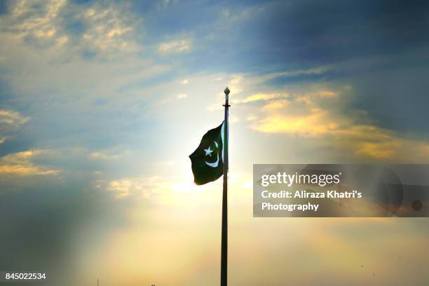 proud pakistani flag - pakistani flag stock pictures, royalty-free photos & images