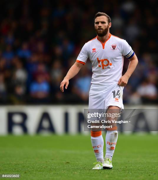 Blackpool's Jimmy Ryan during the Sky Bet League One match between Scunthorpe United and Blackpool at Glanford Park on September 9, 2017 in...