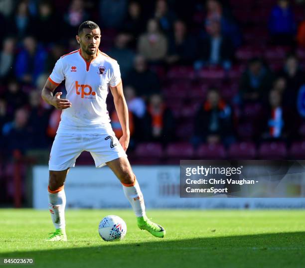 Blackpool's Colin Daniel during the Sky Bet League One match between Scunthorpe United and Blackpool at Glanford Park on September 9, 2017 in...
