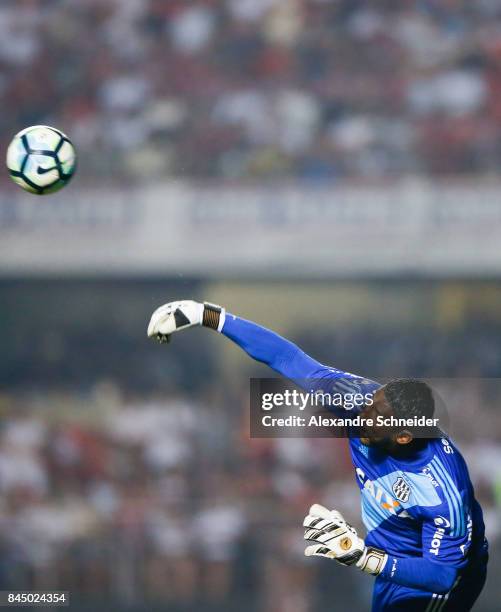 Aranha of Ponte Preta in action during the match between Sao Paulo and Ponte Preta for the Brasileirao Series A 2017 at Morumbi Stadium on September...